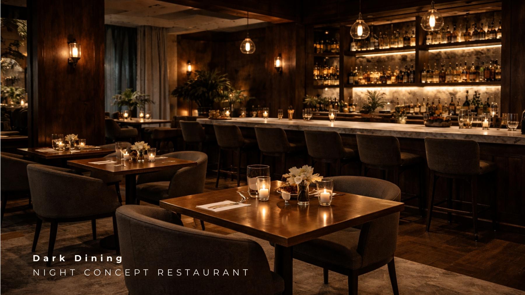 Dark Dining Night Concept Restaurant F&B konsept çalışması